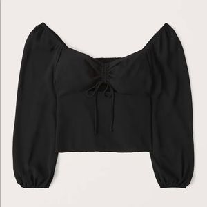 BNWT A&F Long-Sleeve Cinched Front Cutout Top